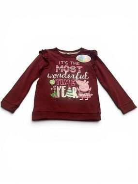 Peppa Pig Burgundy Long Sleeve Holiday Sweatshirt
